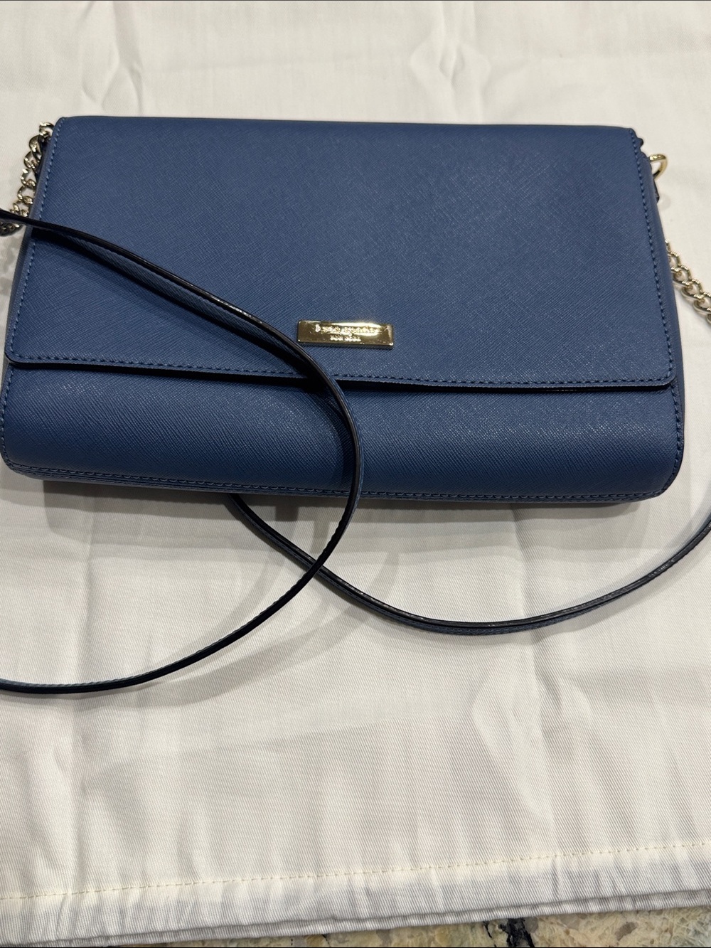 NWOT Kate Spade Blue Saffiano Crossbody Bag 10” x 7” - Picture 4 of 4